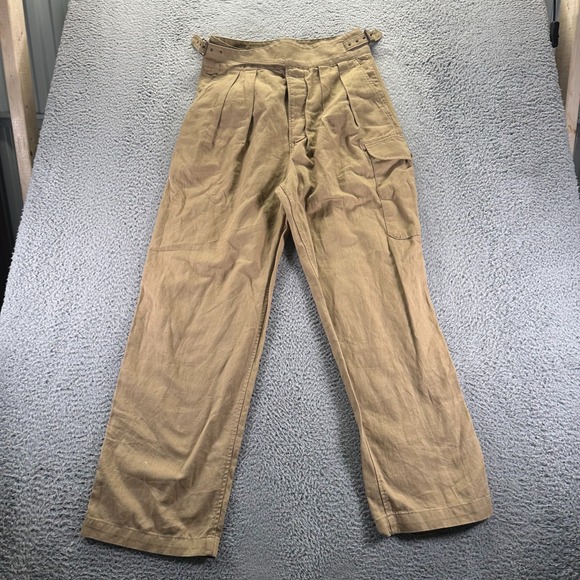 Banana Republic Pants - Banana Republic Women's Tan High-Rise Pleated Utility Track Pants